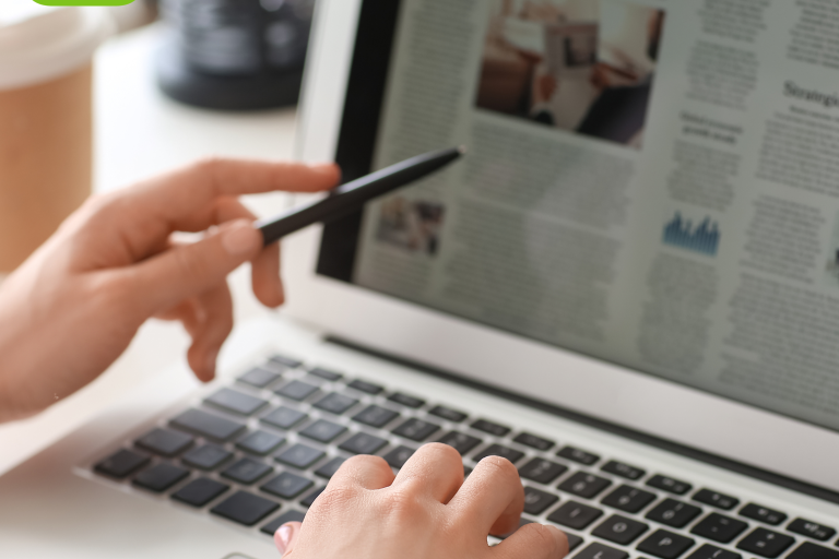 Image of e-newspaper on a laptop