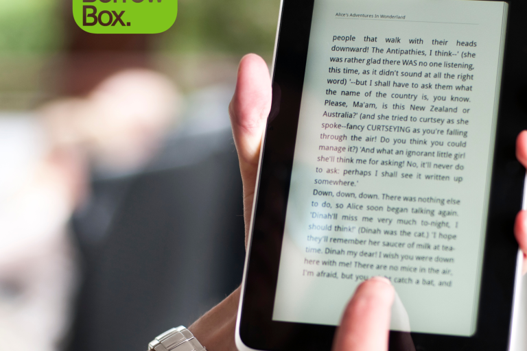 Image of text on e-reader