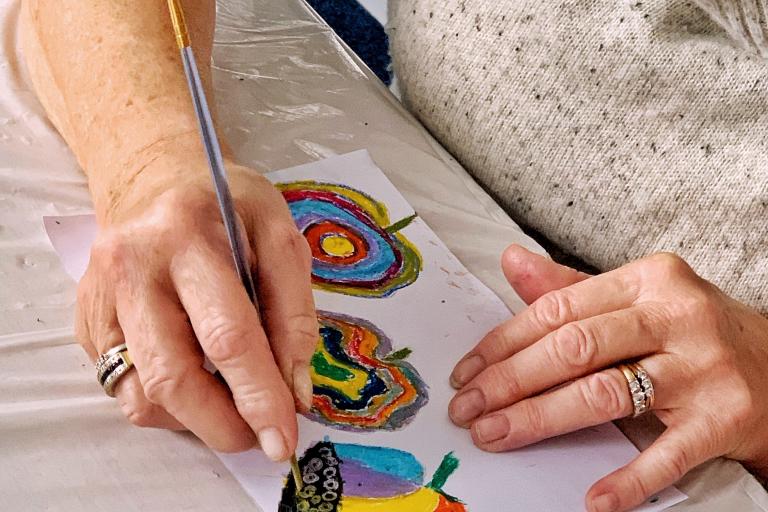 hands painting arts and crafts