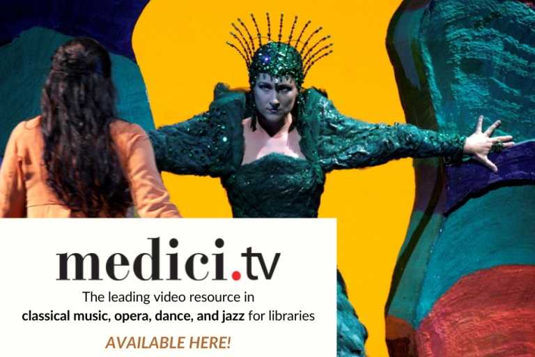 Image of woman in costume with Medici TV logo