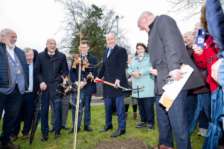 Taoiseach Micheál Martin pictured at the official opening of the new housing developments in Ballinasloe. Credit Andrew Downes/XPOSURE.