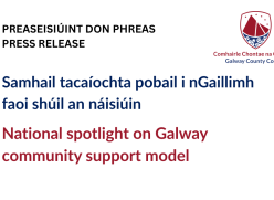 National spotlight on Galway community support model