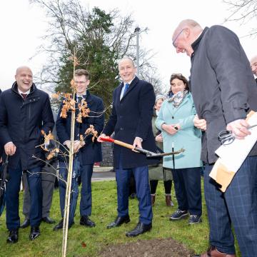 Taoiseach Micheál Martin pictured at the official opening of the new housing developments in Ballinasloe. Credit Andrew Downes/XPOSURE.