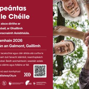 Poster for Galway Together Expo in Irish