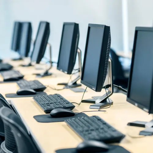 Image of row of computers