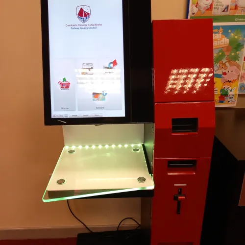 Image of bibliotheca's self-service kiosk