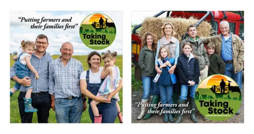 farmers logos taking stock people happy and smiling
