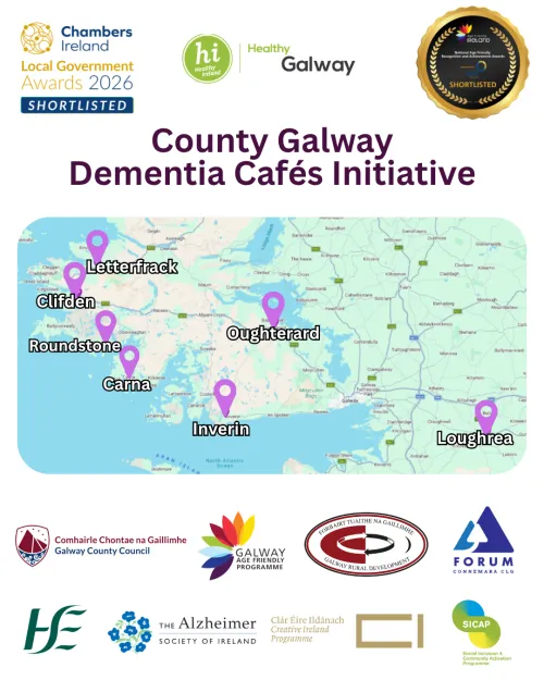 Map of Dementia Cafes across the county
